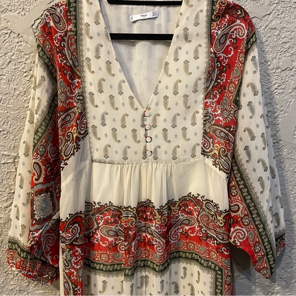 MANGO | chiffon midi flowy paisley dress - Picture 5 of 6